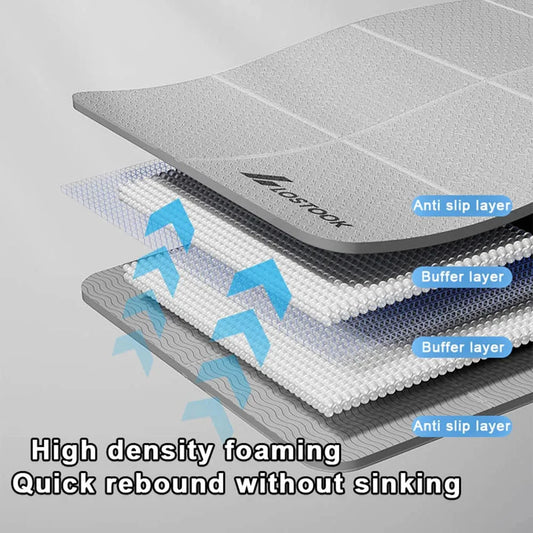 TINSOL 4mm Thick TPE Foldable Yoga Mat 183*61cm Easy Storage for Travel Yoga Pilates Home Exercise Floor Mat 