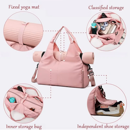 Luxury Yoga Mat Bag Gym Fitness Handbags for Women Men Training Sac De Large Capacity Sport Travel Gymtas Nylon Outdoor Sports