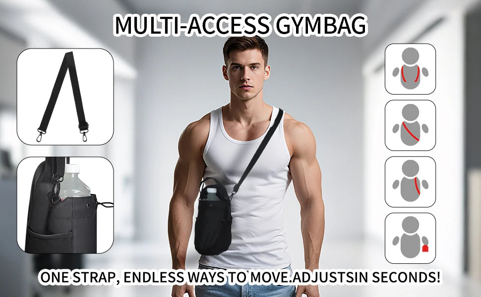 Magnetic Gym Water Bottle Pouch Bag Strong Magnet Water Cup Holder Fitness Sports Crossbody Bag for Men Women Outdoor Travel