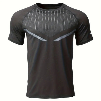 Men's round neck T-shirt - quick drying, sweat absorbing, breathable sports shirt, suitable for fitness, exercise and running
