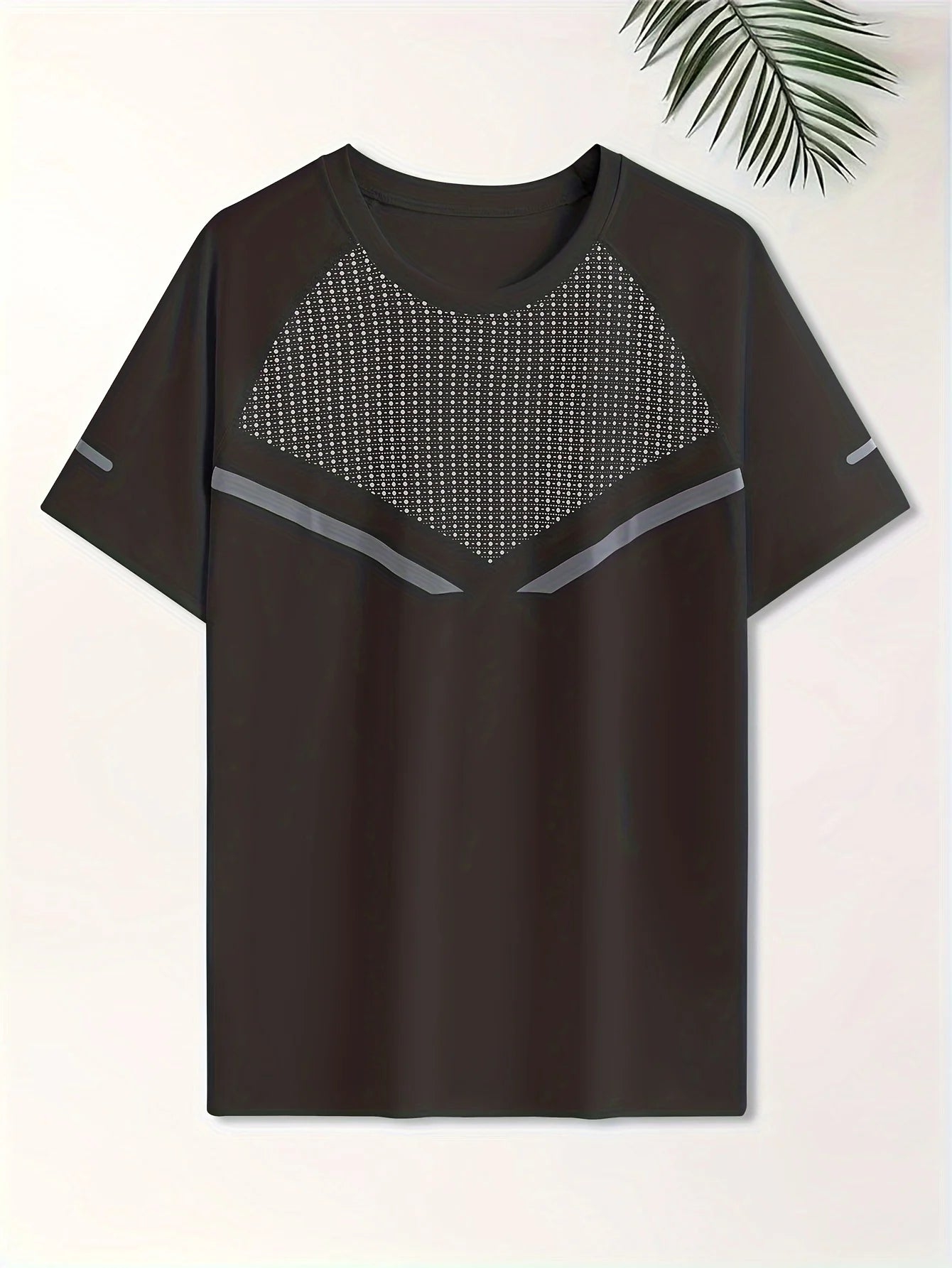 Men's round neck T-shirt - quick drying, sweat absorbing, breathable sports shirt, suitable for fitness, exercise and running