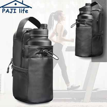 Magnetic Gym Water Bottle Pouch Bag Strong Magnet Water Cup Holder Fitness Sports Crossbody Bag for Men Women Outdoor Travel
