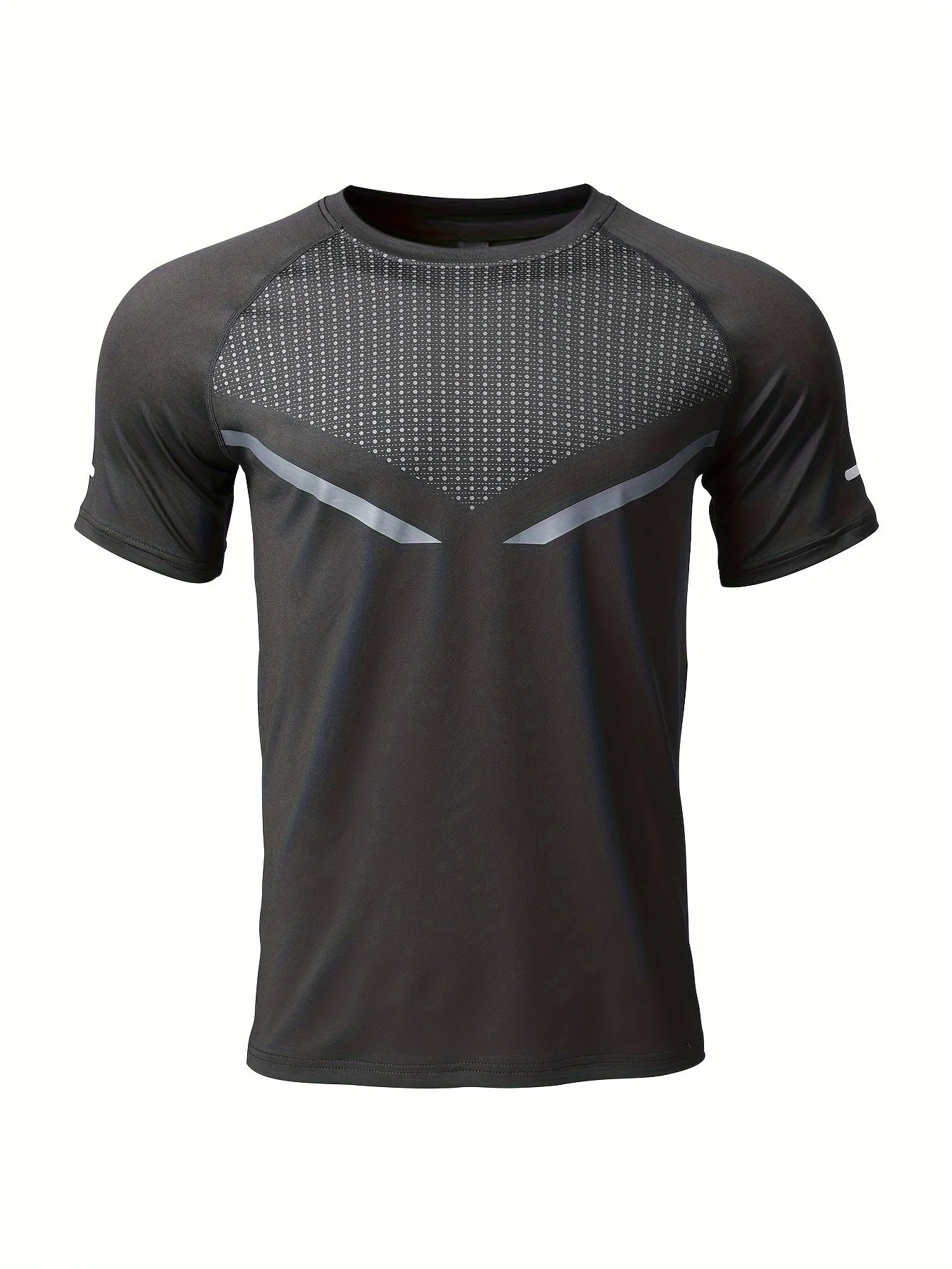 Men's round neck T-shirt - quick drying, sweat absorbing, breathable sports shirt, suitable for fitness, exercise and running