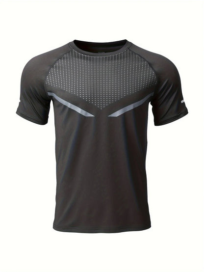 Men's round neck T-shirt - quick drying, sweat absorbing, breathable sports shirt, suitable for fitness, exercise and running